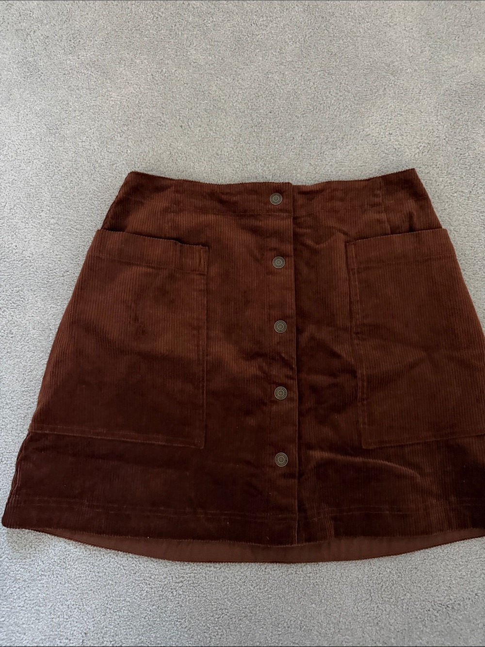 GAP Brown Corduroy Button Mini Skirt